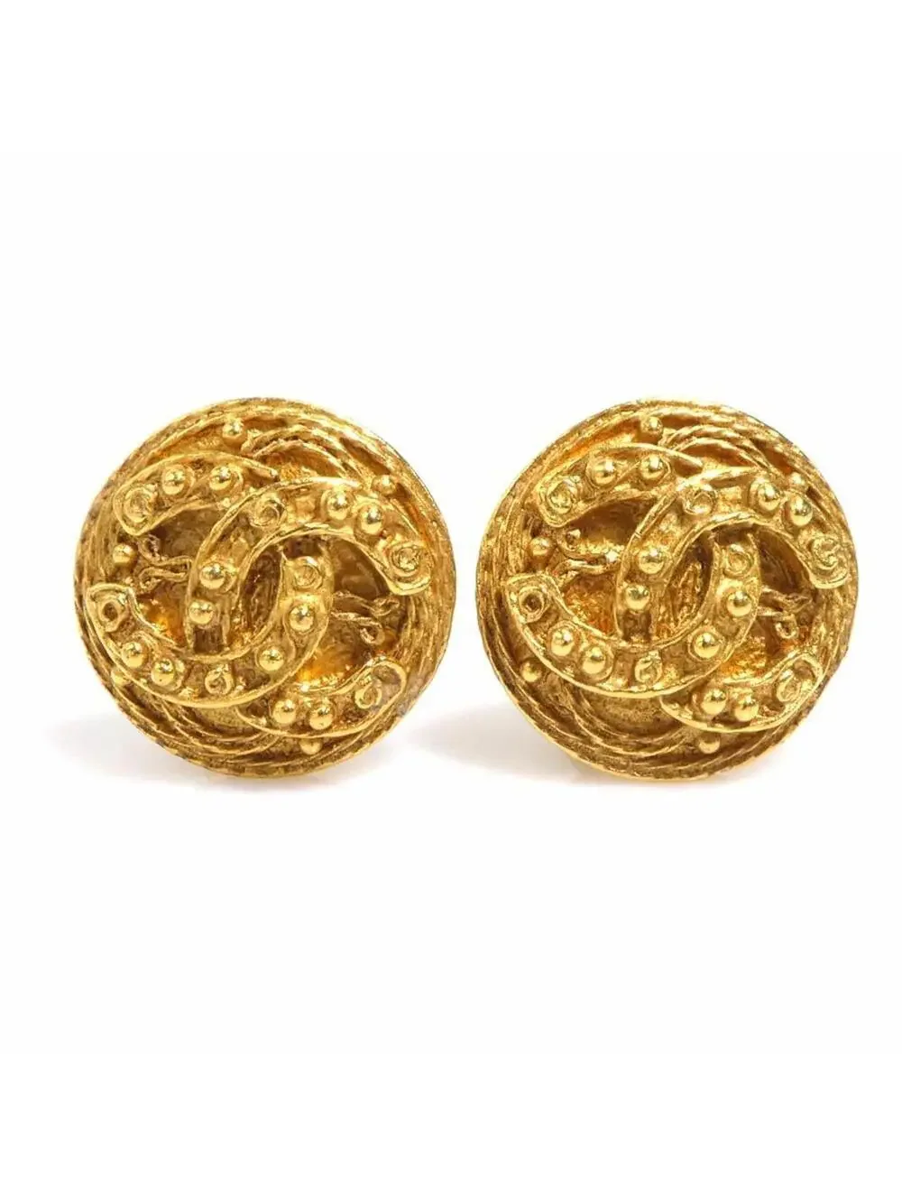 Chanel Cc Logo Clip-On Earrings Gold- #229224C71B